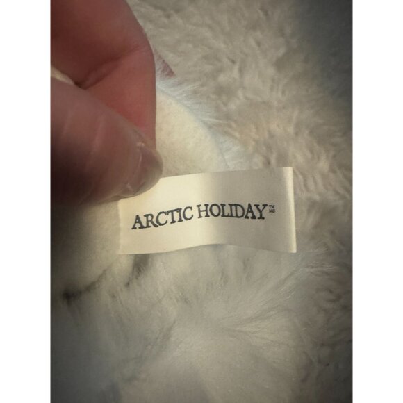 Artic Holiday Knit Christmas Stocking with Faux Pearls and Fur Trim - Picture 7 of 9